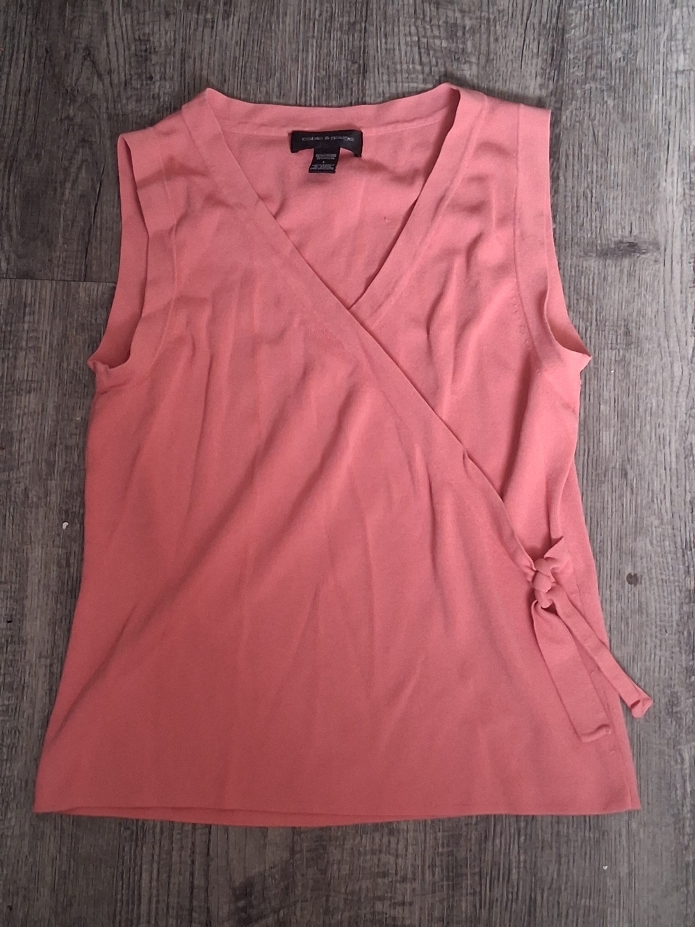 Cable & Gauge  Sleeveless Wrap Top - Rose Pink